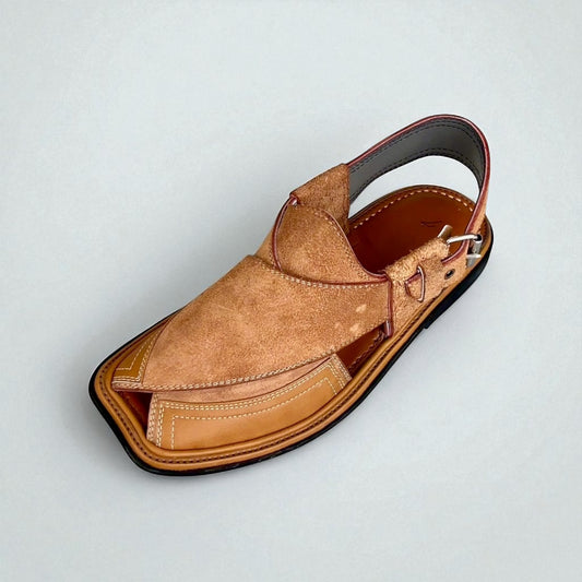 Handmade Classic Peshawari Chappal (Camel Color)