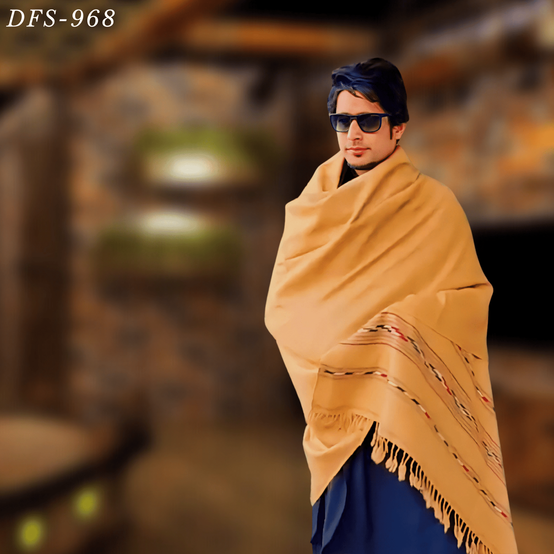 Gents Woollen Shawl (camel) - Dark Fitter