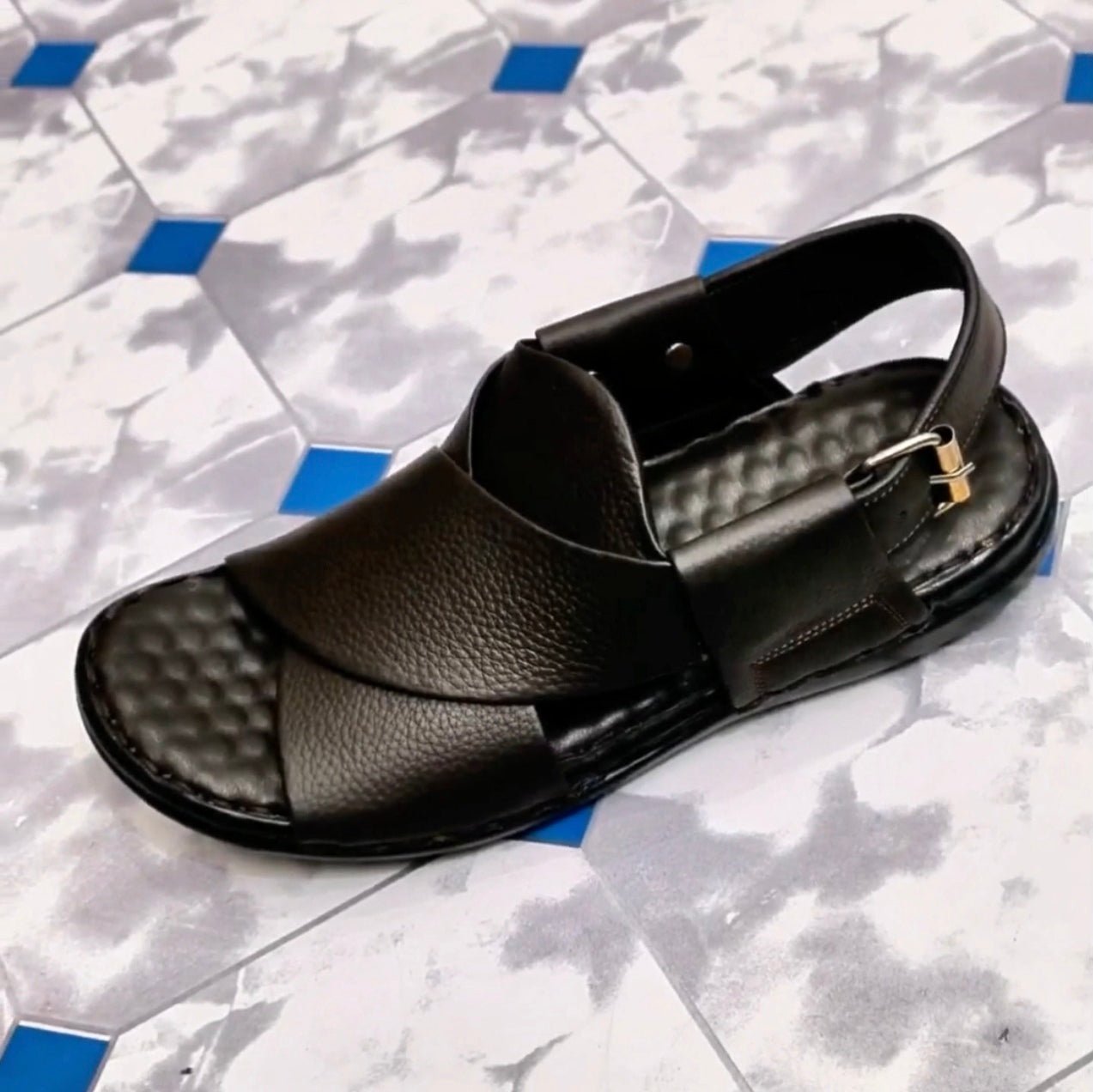 Light - Weight Handmade Chappal (HS - 127) - Dark Fitter