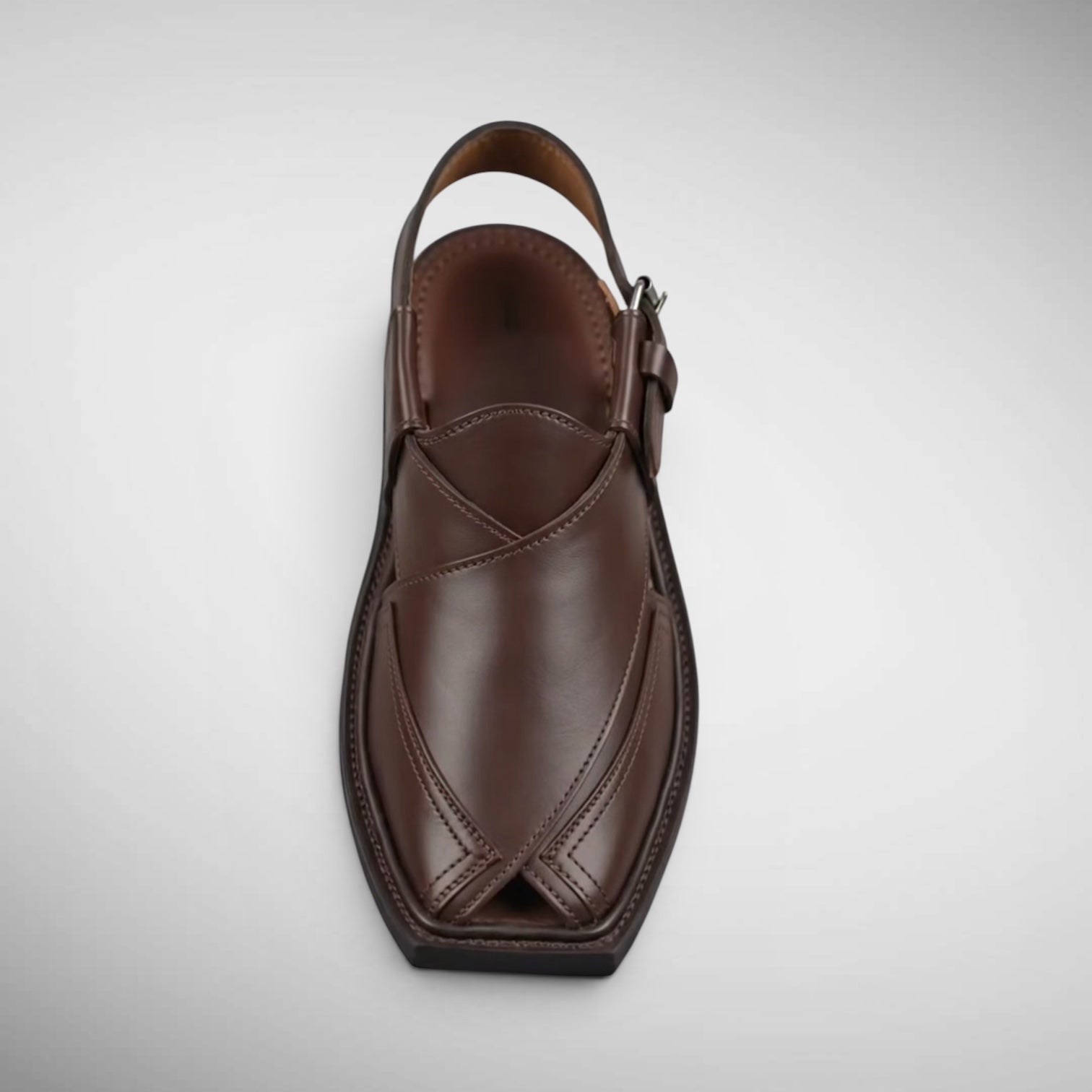 Peshawari Handmade Leather Chappal (TC 301) - Dark Fitter