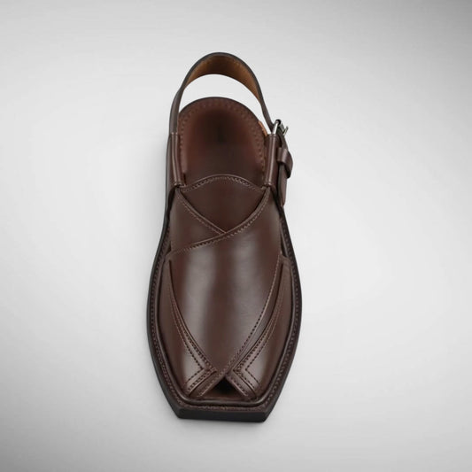 Peshawari Handmade Leather Chappal (TC 301) - Dark Fitter