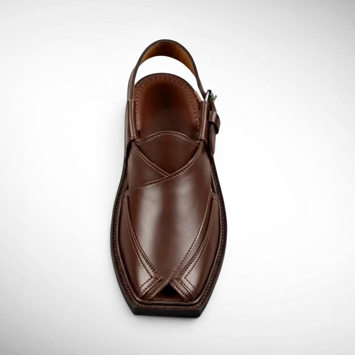 Peshawari Handmade Leather Chappal (TC 301) - Dark Fitter