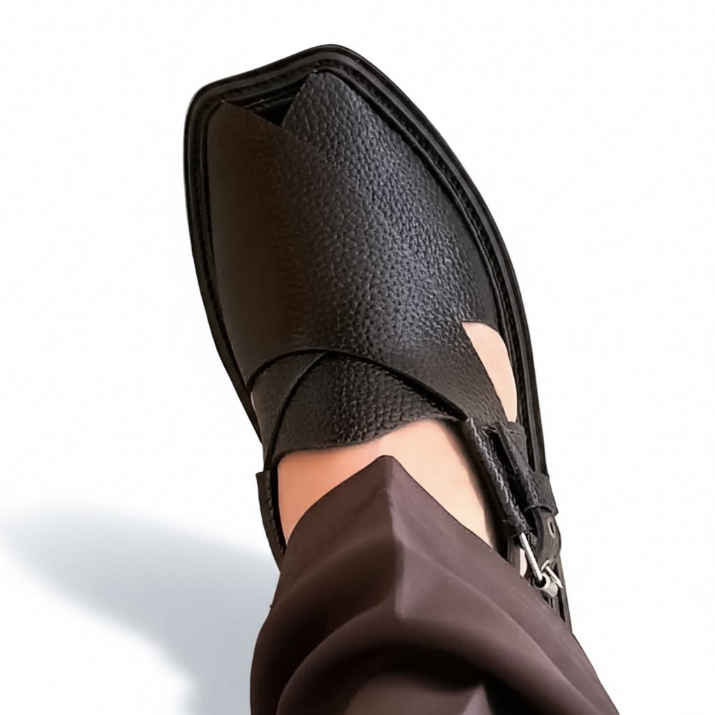 Peshawari Premium Leather Chappal (DP 721) - Dark Fitter