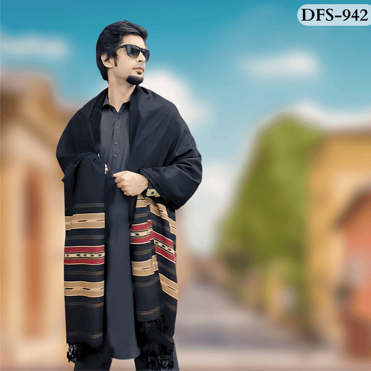 Woollen Shawl (Black) - Dark Fitter