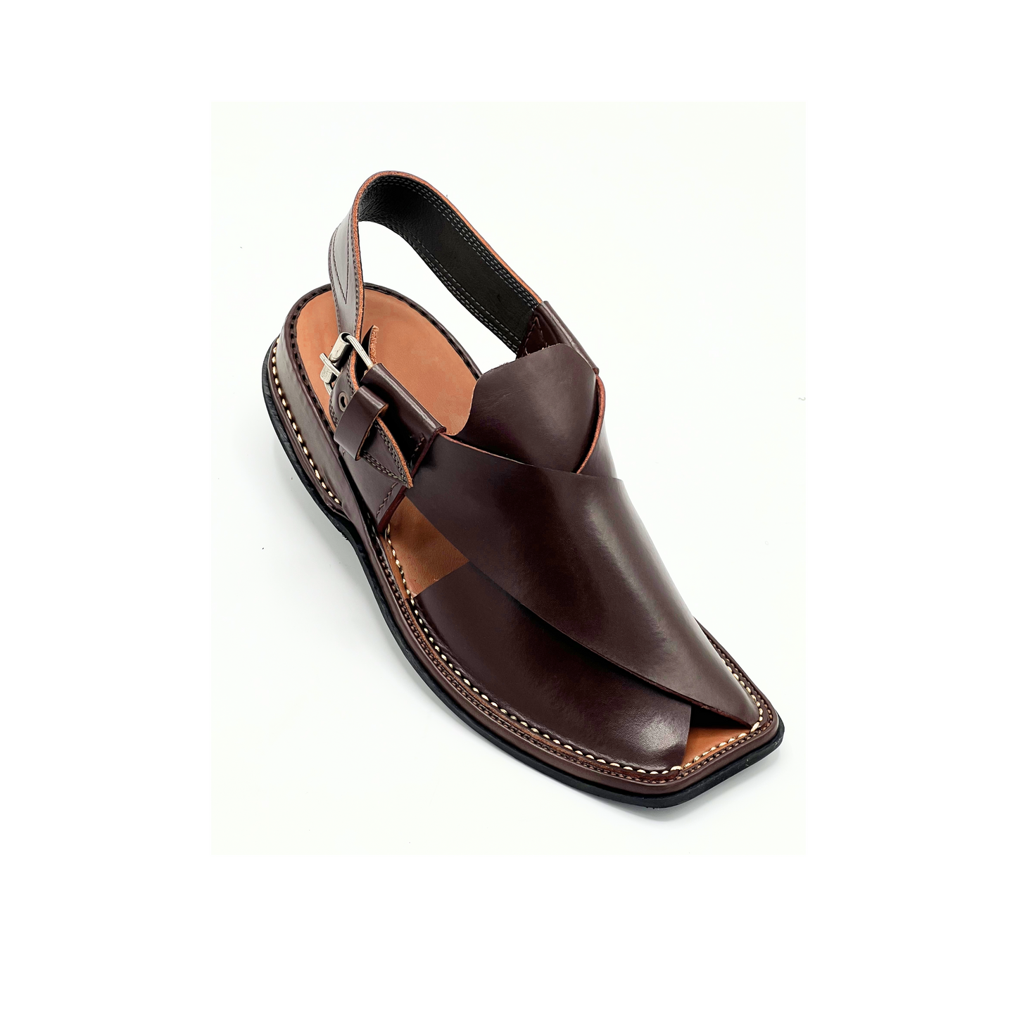 Prime Quality Lift-Sole Chappal (Dark Brown)